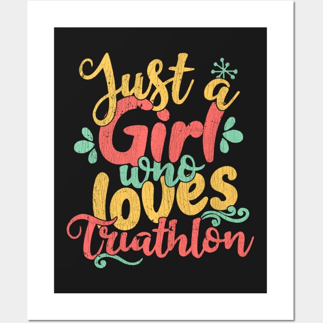 Just A Girl Who Loves Triathlon Gift print Wall Art by theodoros20